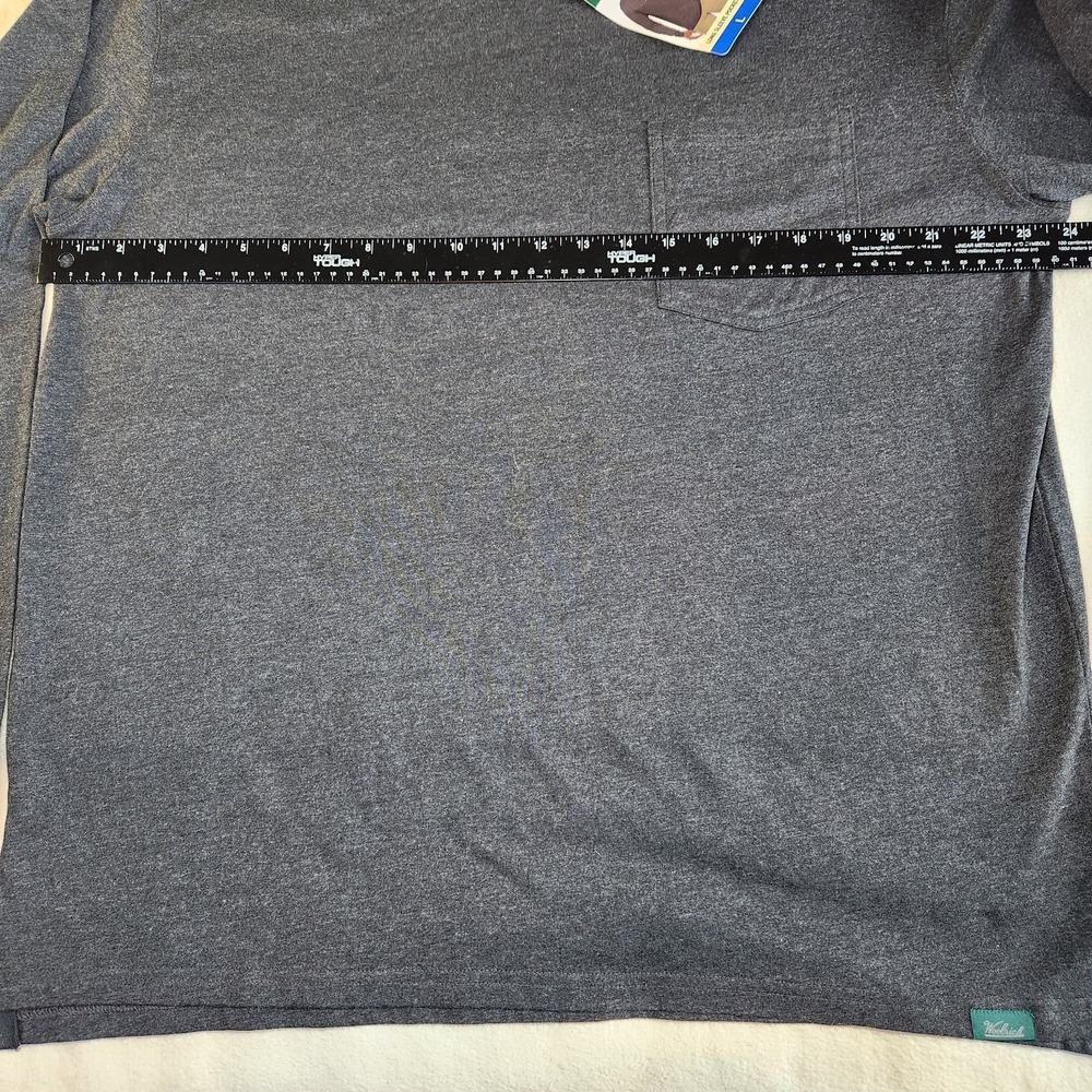 WOOLRICH Long Sleeve Crew Neck T Shirt Mens Large Gray Pocket Tee NEW - Picture 6 of 7